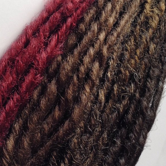 40 Burg Blk Brown Dreads Dreadlock Hair Extensions